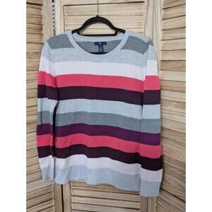 Gap Cotton Sweater Colorful Stripes SZ Large